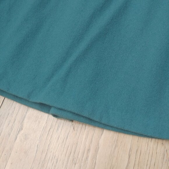 Vintage Jocomomola teal blue green pleated front wool skirt 40 approx S/M - Picture 4 of 14